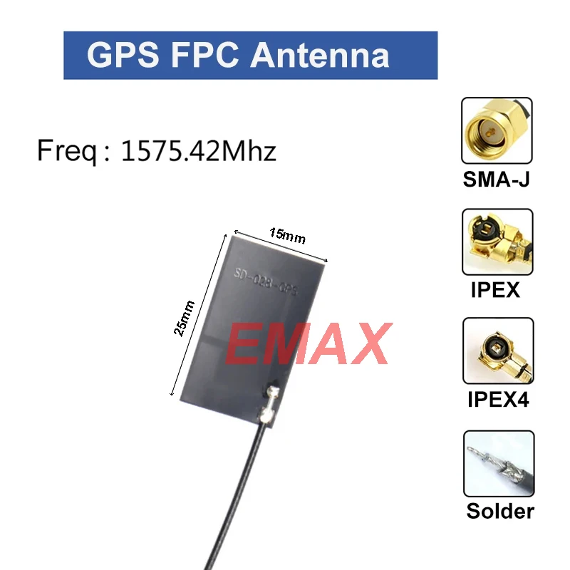 2Pcs GPS Antenna 25x15 FPC Internal Passive Omni Antenna 20CM-50CM Cable High Gain With SMA-J IPEX IPX UFL IPEX4 MHF4