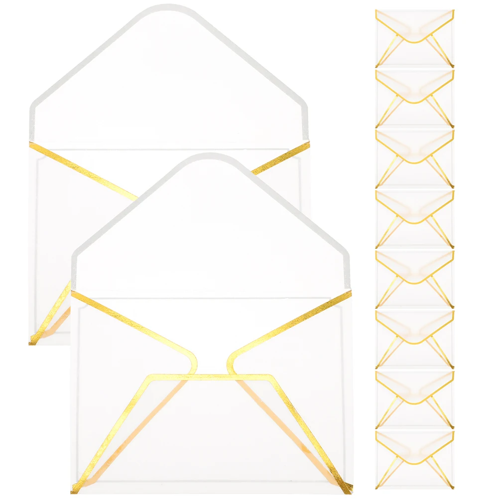 10 قطعة مغلفات بيضاء شفافة على الطراز العتيق لدعوات بطاقات تهنئة الزفاف علامات هدايا مغلفات الأعمال للبطاقات