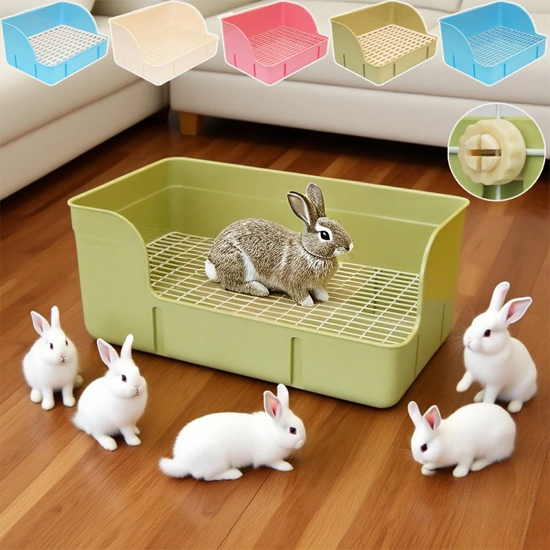 

Rabbit Potty Litter Basin Plastic Bottom Mesh/steel Mesh Detachable Grids Easy Clean Pet Litter Box Durable Pet Cage 토끼 고양이 변기