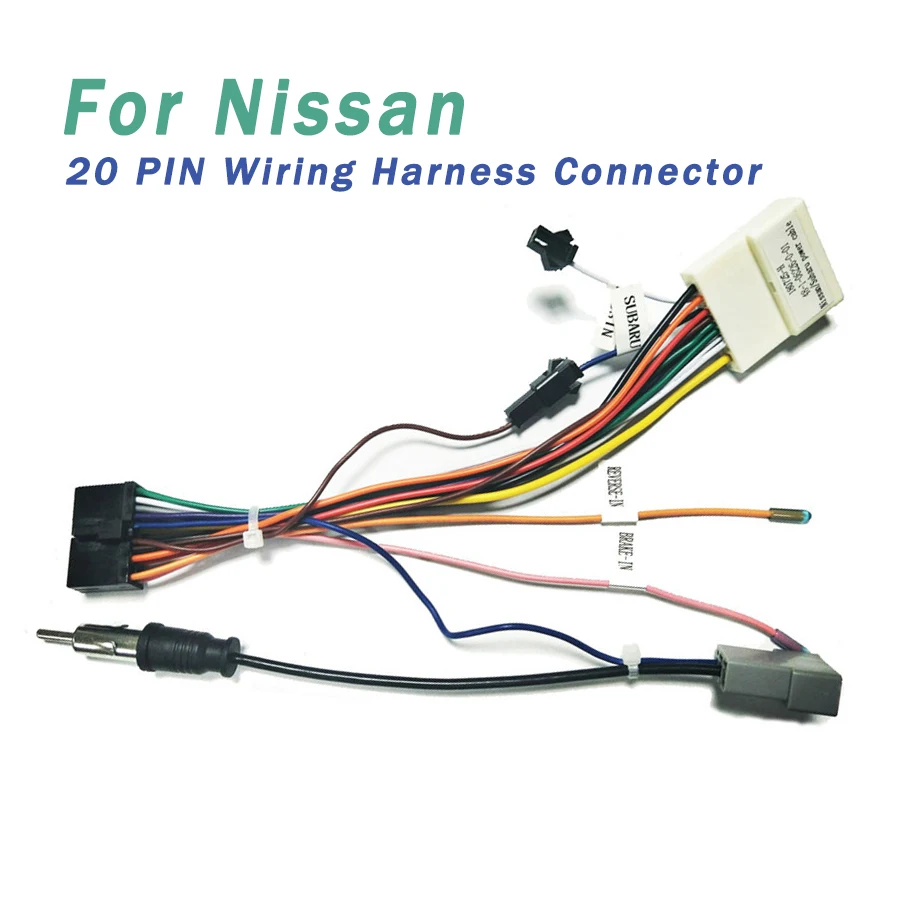 20 PIN Wiring Harness Connector Adapter 1din or 2din Android Power Cable Harness Suitable for Nissan