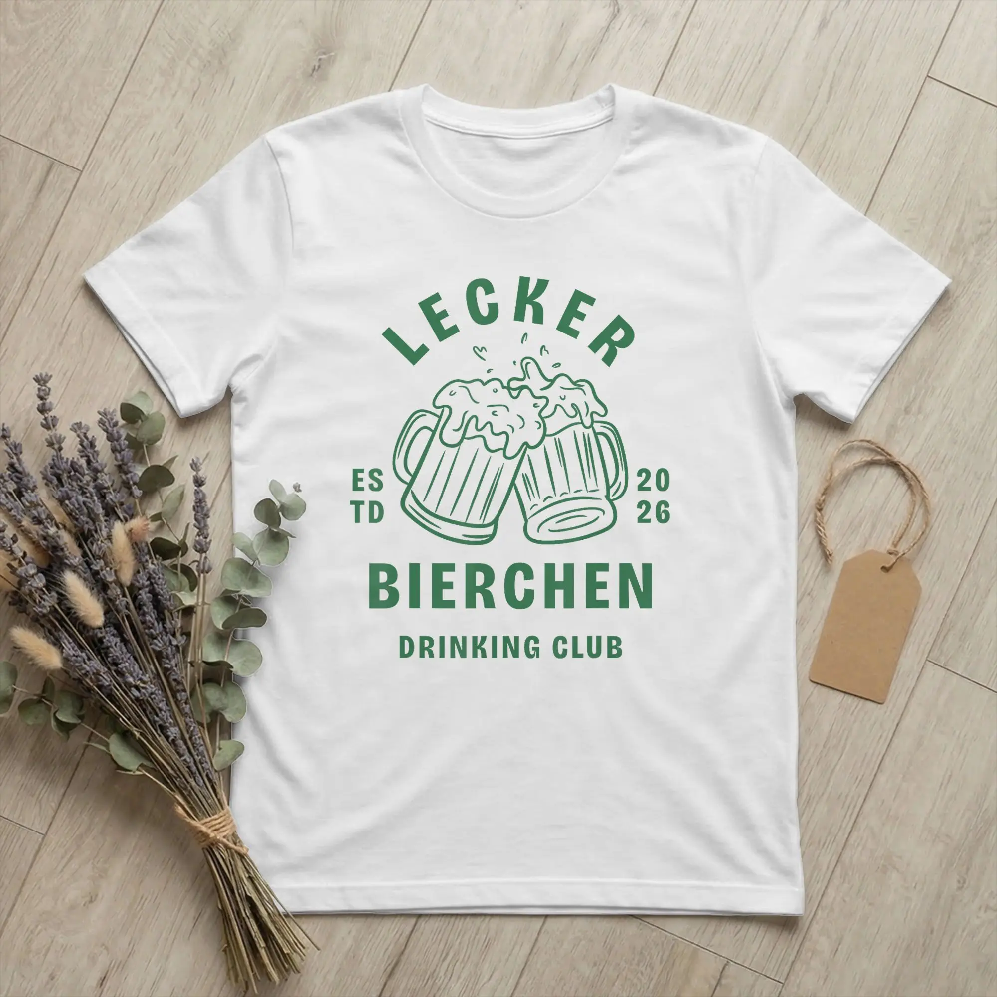 Lecker Bierchen Club T Shirt Men 100% Cotton Humorous T-Shirts Crewneck Tasty Beer Party Tee Shirt Short Sleeve merch Plus Size