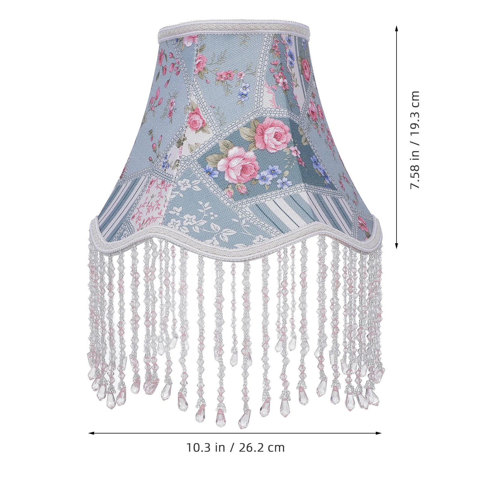 

European Cloth Lamp Shade Modern Crystal Tassel Lampshade Replacement Cover for Desk Table Lamp Bedroom Living Room Hotel