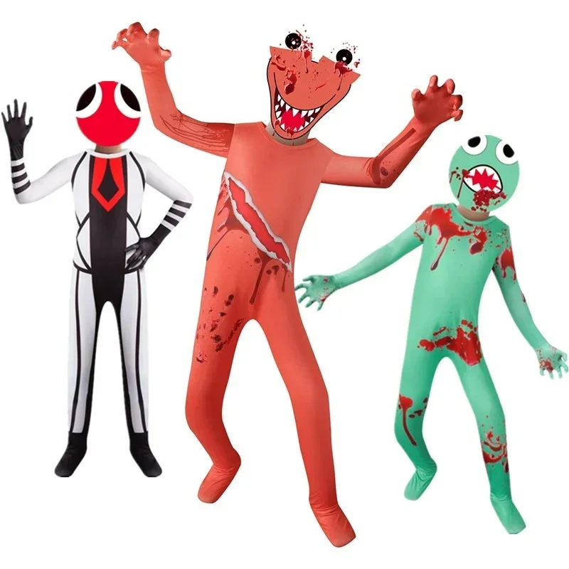 Disfraces de Halloween para niños, ropa de Cosplay del juego Rainbow Friend, mono para niños y niñas, regalo de cumpleaños de dibujos animados para CCWKj