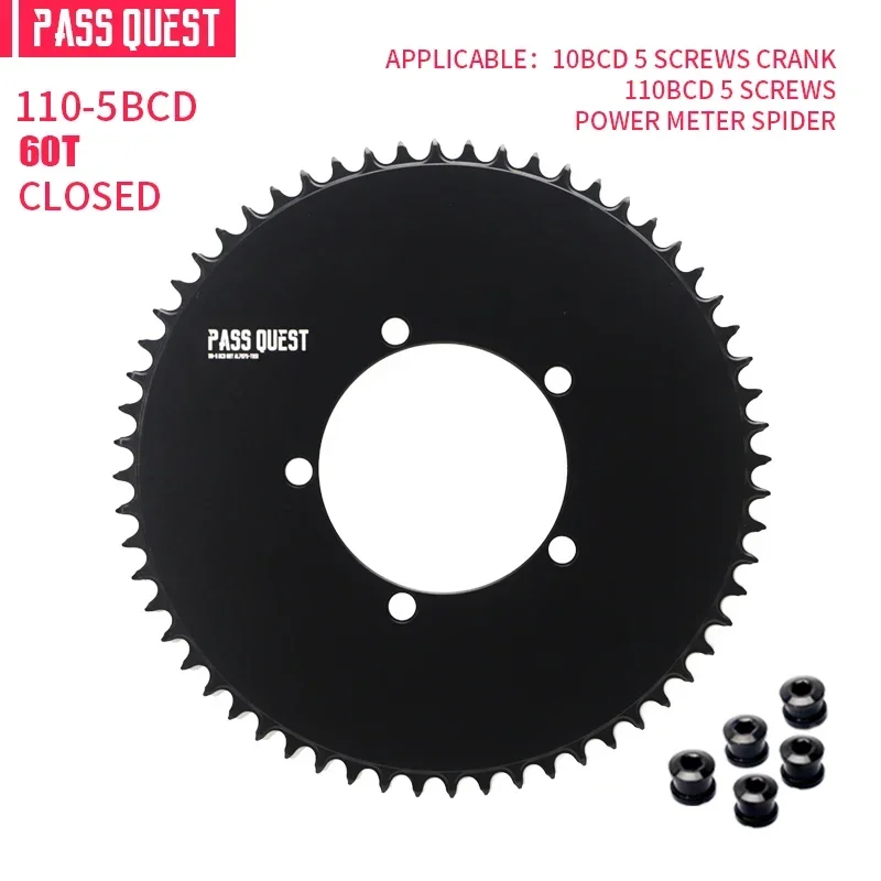 

PASS QUEST 110 bcd 5 bolt for SRAM 3550 APEX Red Silver/Black optional 110 BCD road plus minus tooth sprocket