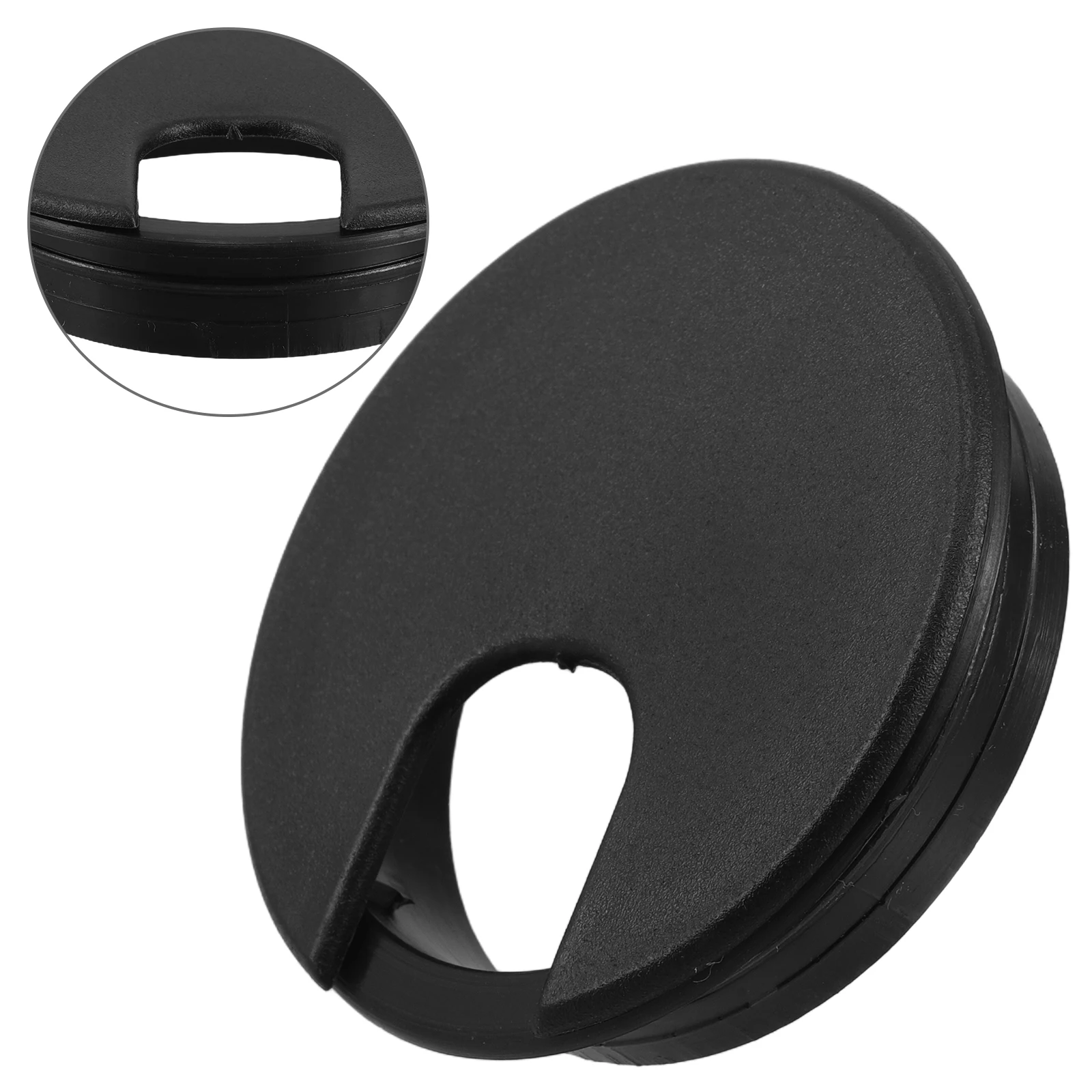 

Mobile Counter Desk Cord Grommet Hole Cap for Cables Table Cover Black Organizer