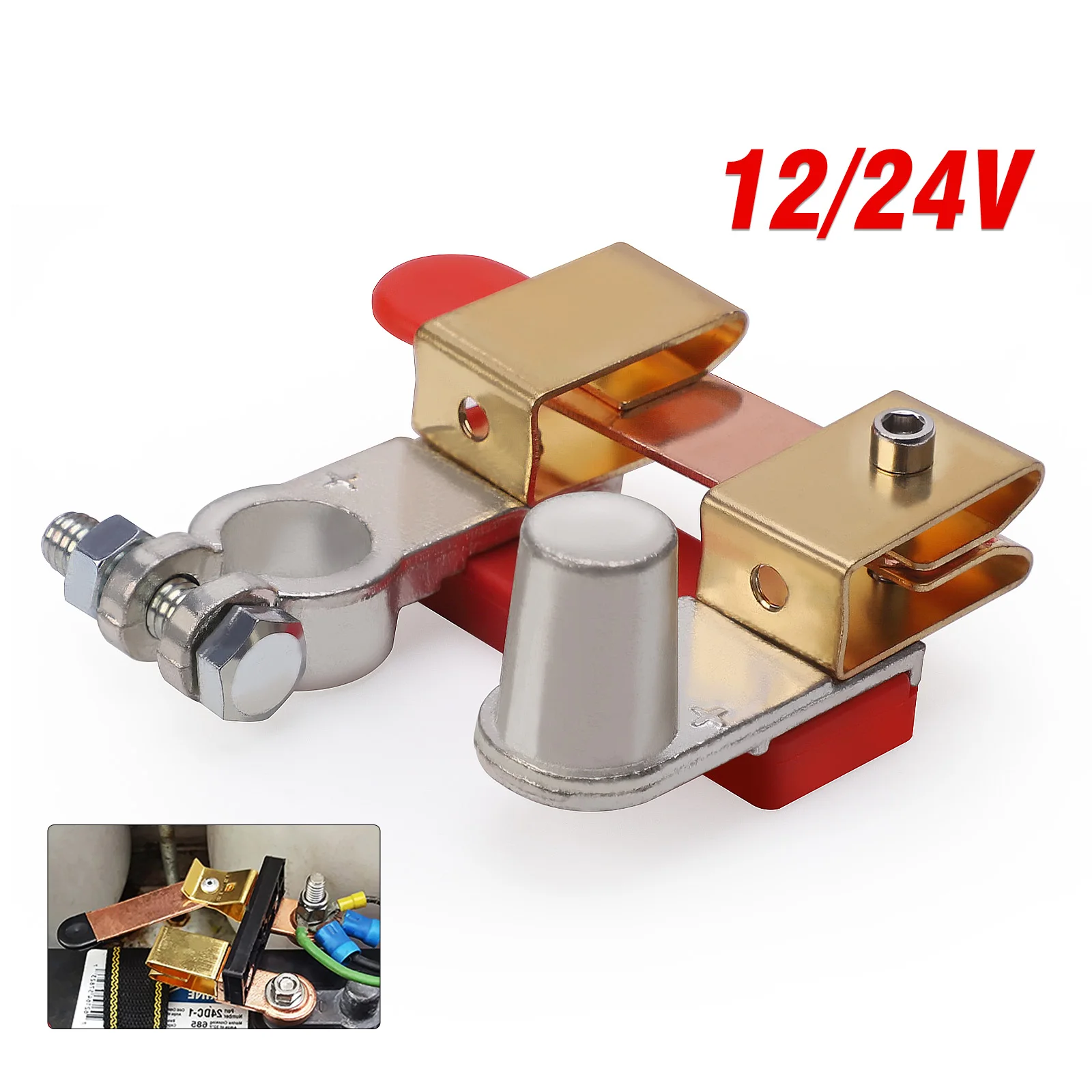 12V 24V Battery Disconnect for Car RV Boat Truck Vehicle Vertical Cut Off Shut Off Side Post Knife Blade Master Switch
