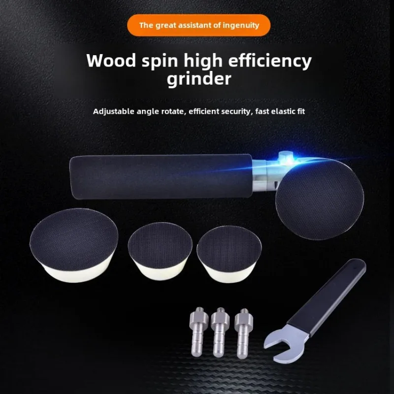 

BIESUO Wood Spin Sander Polisher Hand Held Adjustable Angle Manual Polishing Sanding Accessories Combination Tool