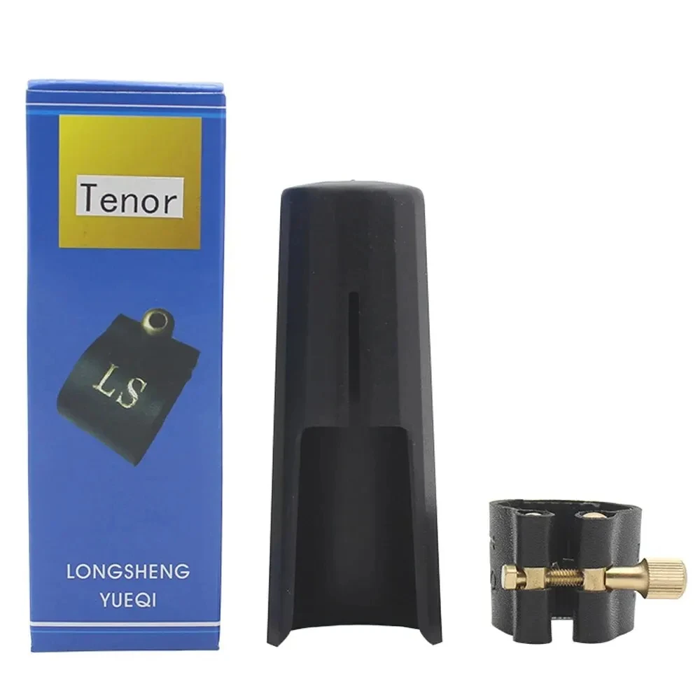 Alto Soprano Tenor Saxophone Clarinet Mouthpiece Ligature And Cap Sax Leather Buckle Clamp\\Clip Woodwind Instrument Accessories