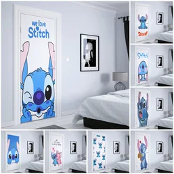 Autocollant mural Disney CAN o & Stitch pour la décoration de la maison, affiches de dessin animé, point d'ange, art de porte, qualité HD