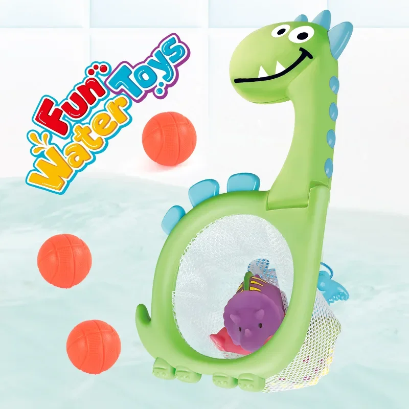 Baby Bath Toys Throw Basket Toys Toddler Boy Water Play Toy Bathtub Shooting Basketball Hoop with 3 Balls for Children Pool Toys