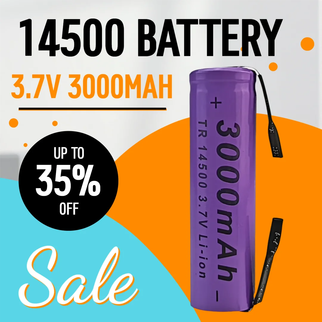 

New 3.7V 3000mAh ICR 14500 Rechargeable Lithium Battery for LED Flashlight Nickel Sheet Welding Power Supply