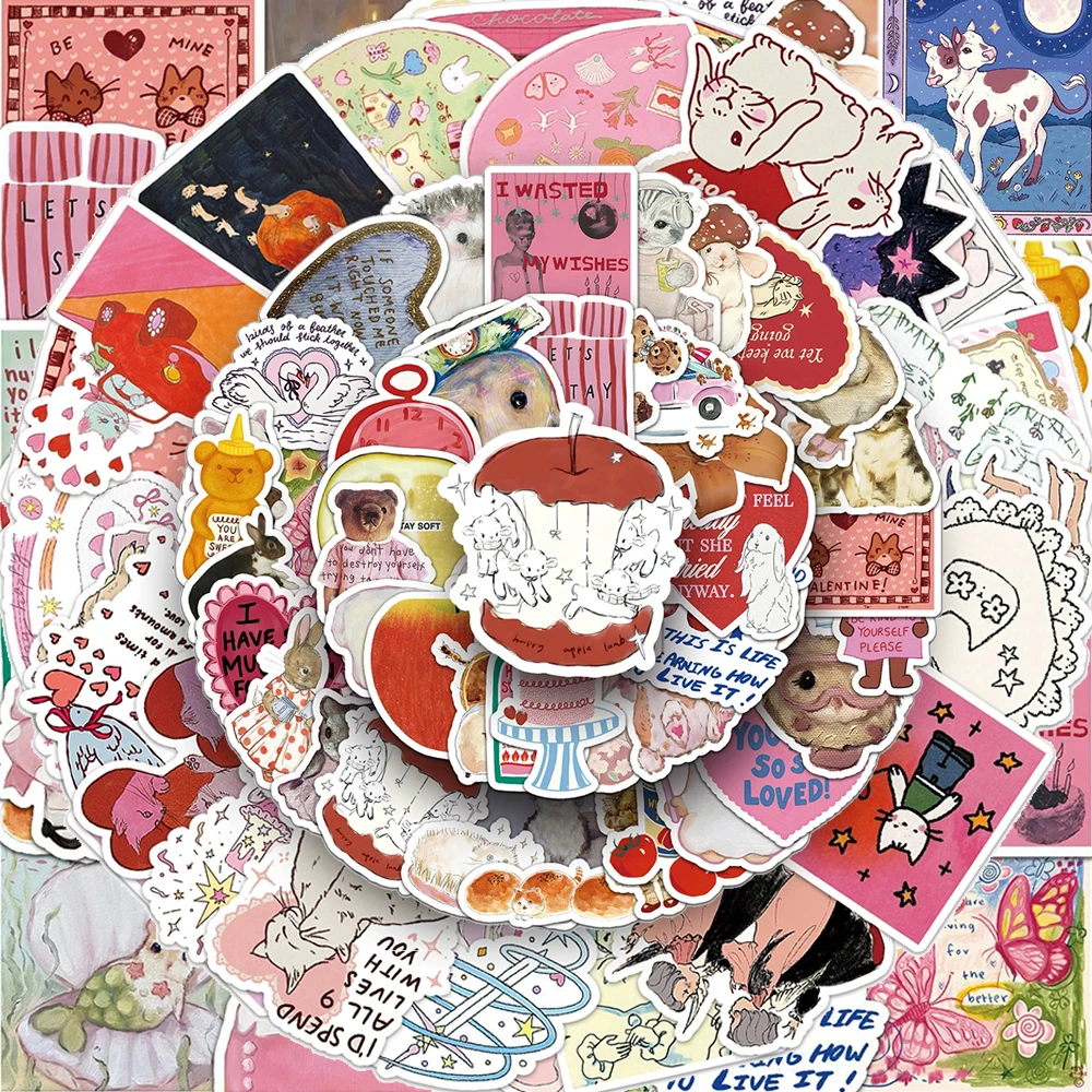 10/30/50/100 Uds. Pegatinas de dibujos animados de diseño Vintage estilo INS calcomanías de cuento de hadas decorativas Scrapbooking portátil paquete de pegatinas Kawaii