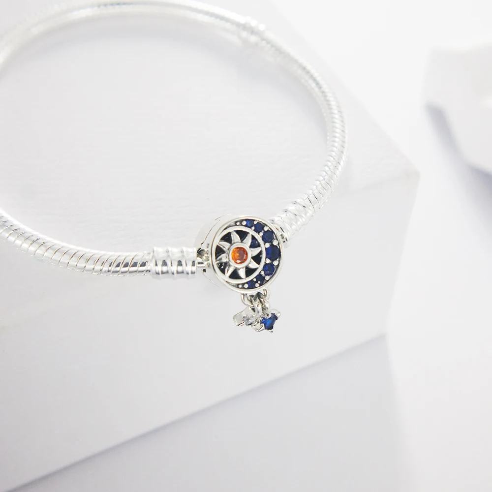 الأصلي 925 فضة سوار القلب ستار زركونيا ل Charms قلادة بها خرزات لحظات سوار للنساء هدايا مجوهرات ذاتية الصنع #5