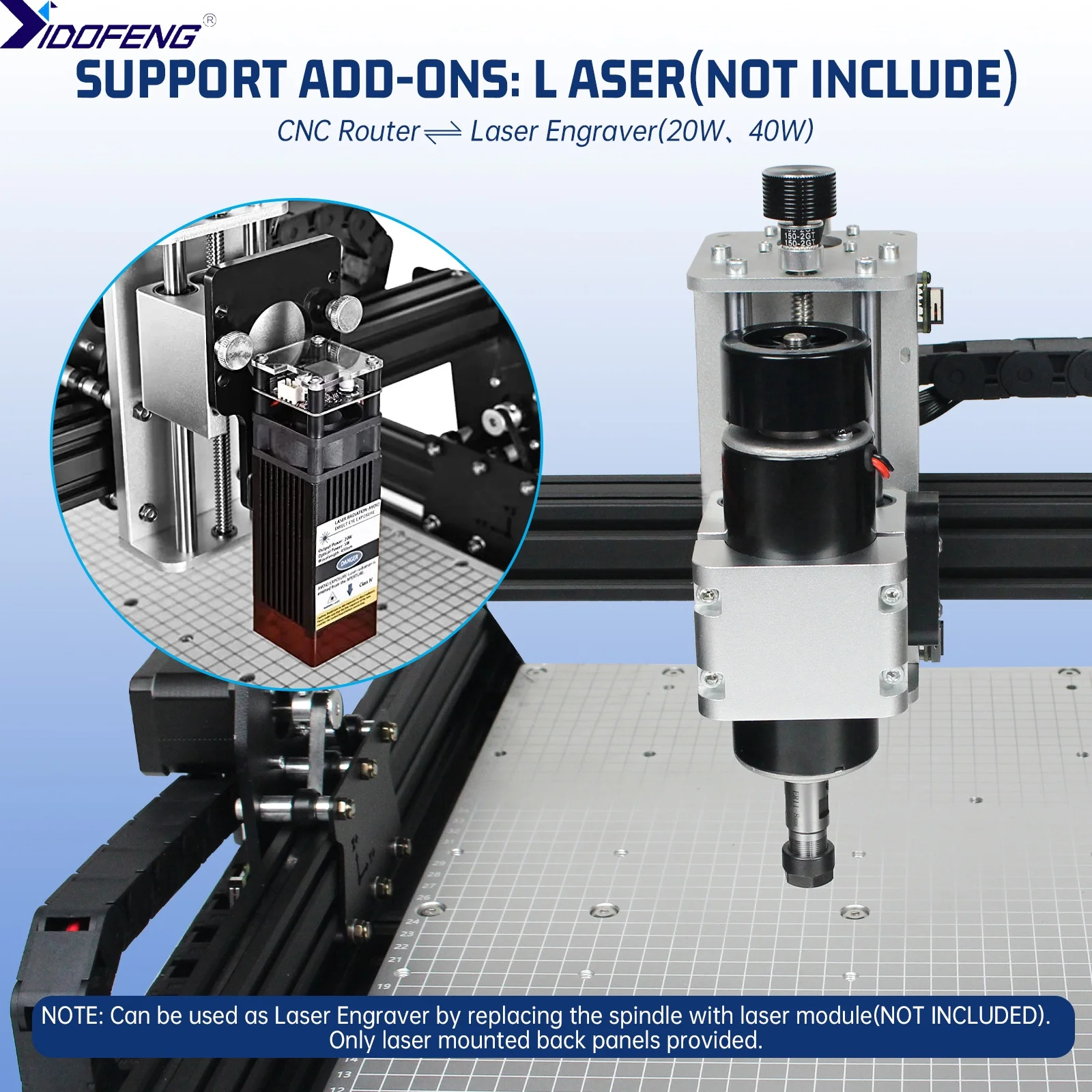 

2-in-1 4540 Laser Engraver 500W 3 Axis GRBL DIY CNC Router Milling Machine Aluminum Table With Touch Controller 20W 40W Laser