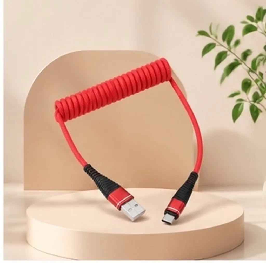 Telescopic Charging Cable for Phones Compact Lightweight Portable Data Transmission USB Cable Fast Charge