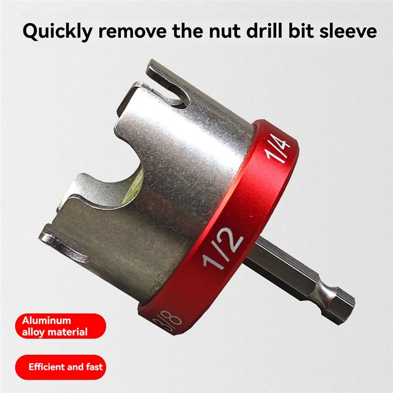 Abwz-alumínio porca zíper broca chave de soquete ferramenta acessório para fixação rápida 1/4 "3/8" 1/2 "haste rosqueadas