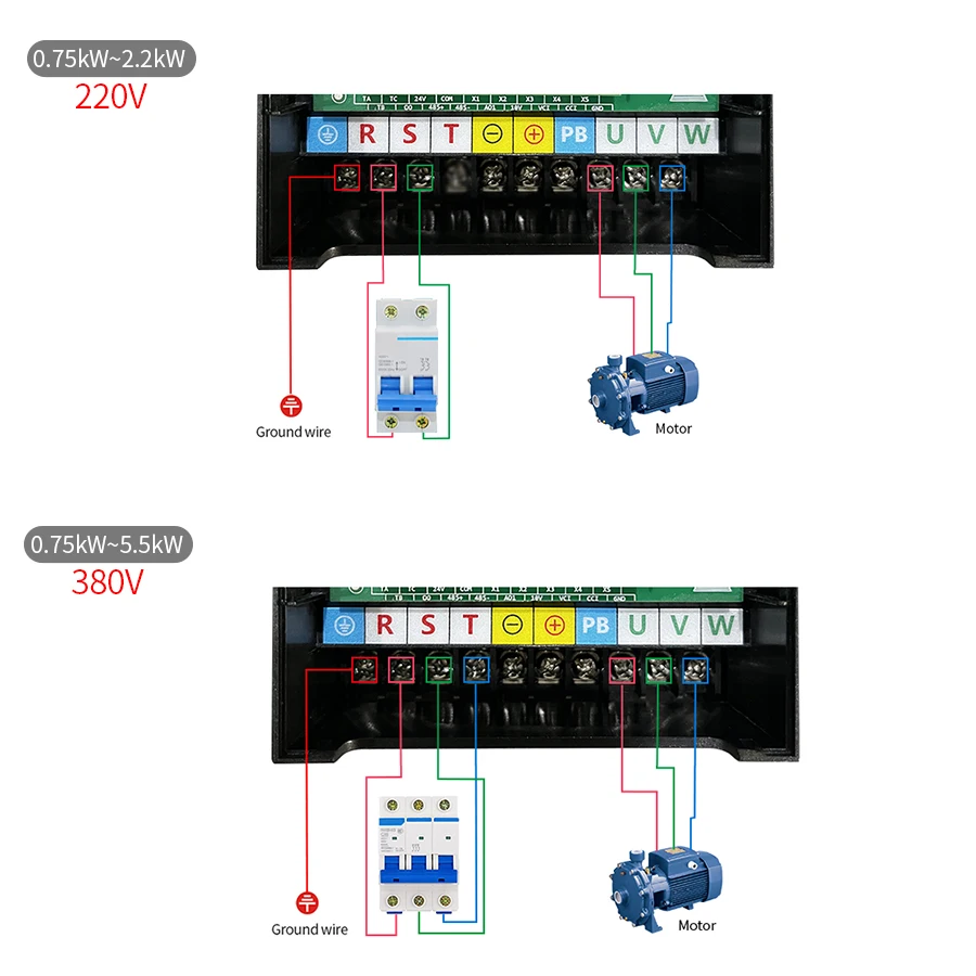 Imagem -05 - Mini Inversor de Frequência Vfd Conversor de Frequência Unidade de Frequência Variável Controlador Vsd Saída Trifásica 220v 380v 1.5kw 2.2kw 4kw 50hz 60hz