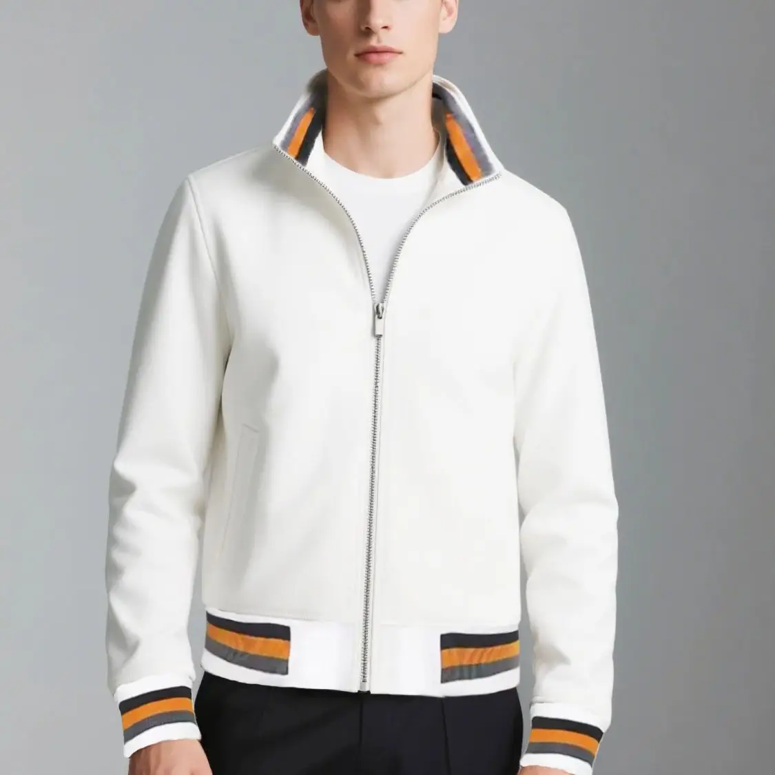 

2025 Autumn and Winter Men's Stand Collar Casual Zipper Jacket Outdoor Sports Coat Windbreaker Jacket for Men Waterproof Bomber