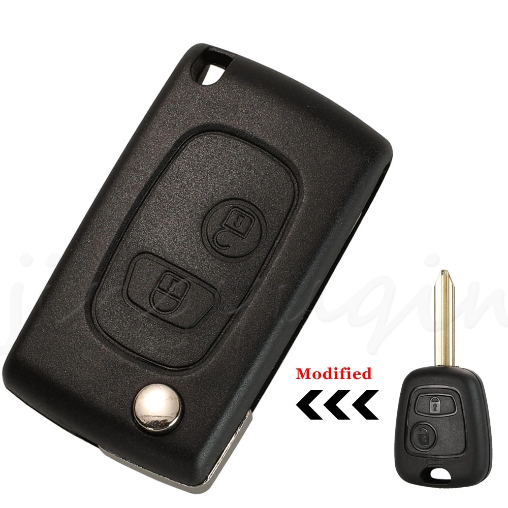 2 Buttons Folding Flip Remote Car Key Case Cover Shell Fob For Citroen C1 C2 C3 Saxo Xsara Picasso Berlingo Uncut Blade