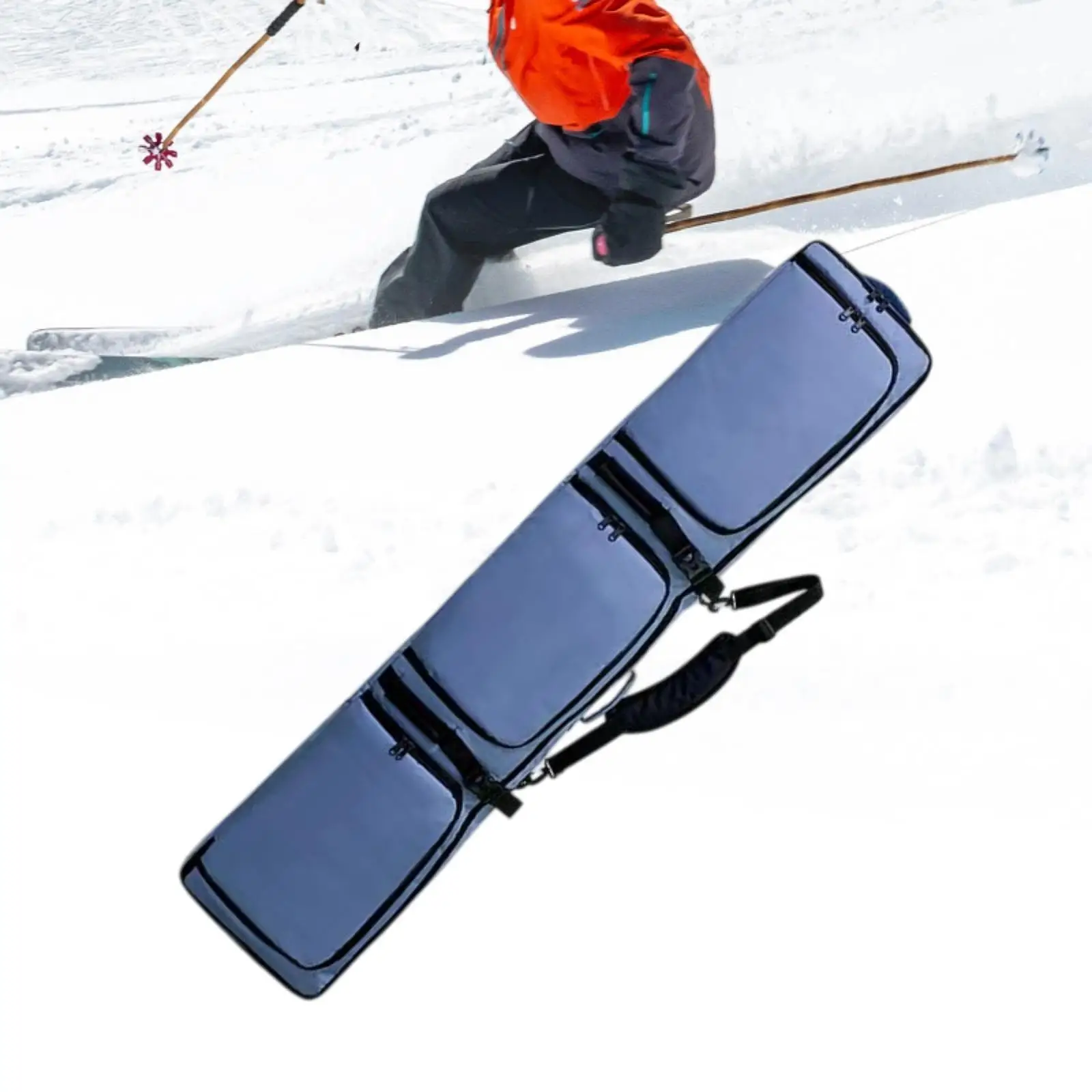 Snowboard-Hülle mit Rädern für Erwachsene, große Tragetasche mit Griff oben, schützende Skitasche für Wintersport, Skifahren