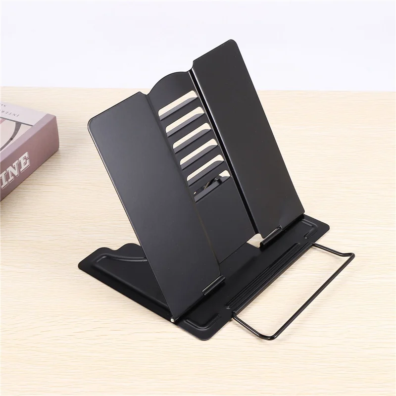 BAAG-Desk Book Stand Metal Reading Rest Book Holder زاوية قابلة للتعديل حامل المستندات المحمولة قوي خفيف الوزن (أسود)