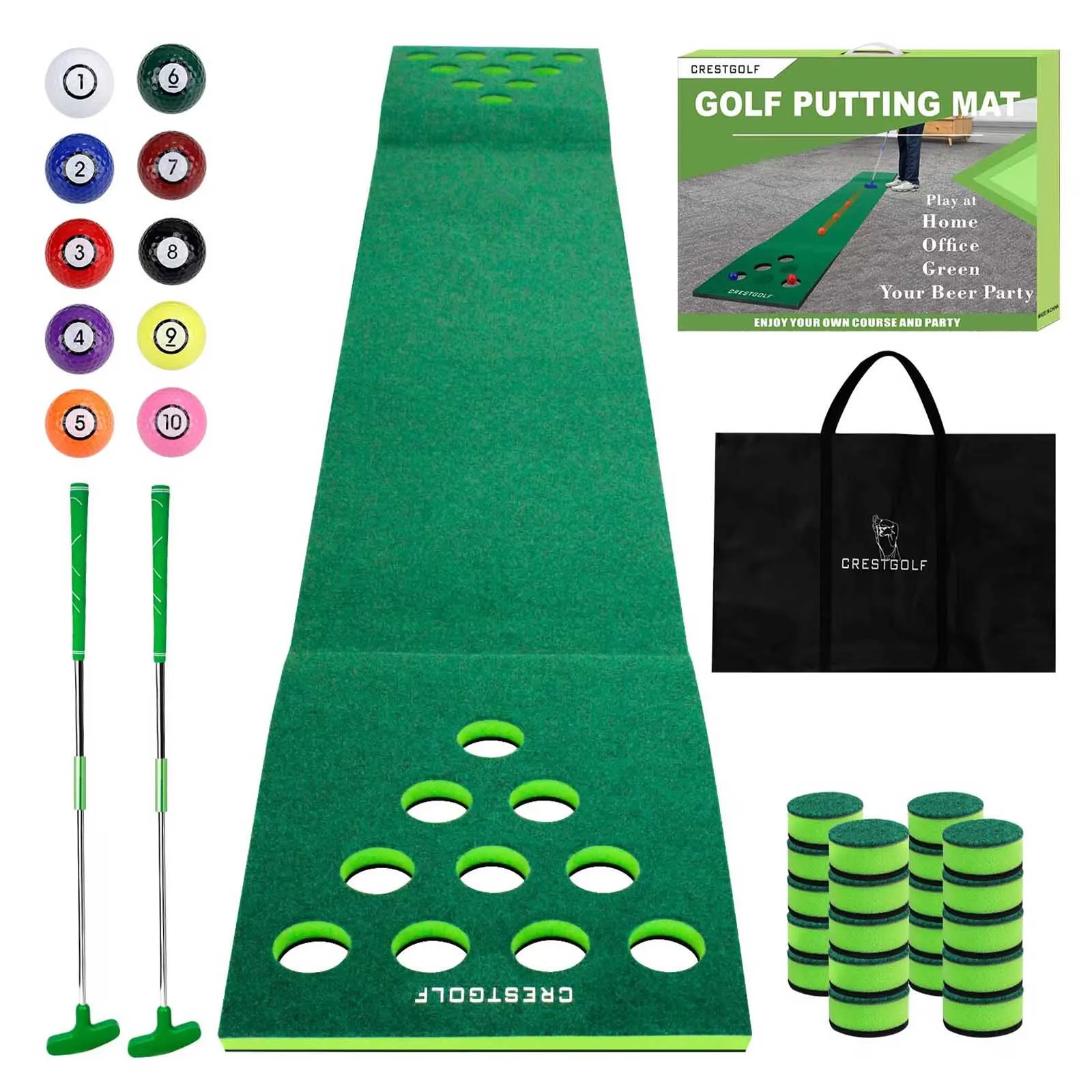 CRESTGOLF automat treningowy do golfa zielony gra praktyka zestaw Mat joga w pomoce szkoleniowe prezent dla kryty i impreza plenerowa na podwórku skorzystaj z — zdjęcie 7
