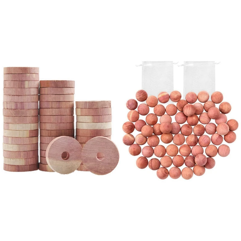 

Promotion! 40 Packs Aromatic Cedar Blocks With 48 Packs Cedar Balls For Closets And Drawers Natural Cedar Balls With 2 Satin Bag