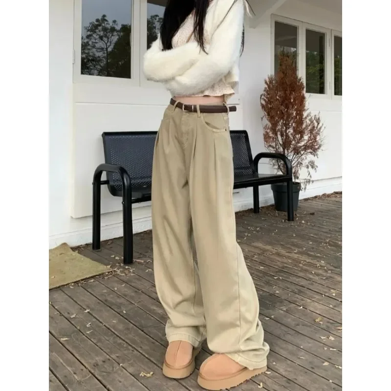 ZOENOVA Vroege 2024 Baggy Retro Jean Vrouw Nostalgische Losse Wijde Pijpen Jeans Witte Broek Vrouwen Mode Koreaanse Pantalones De Mujer