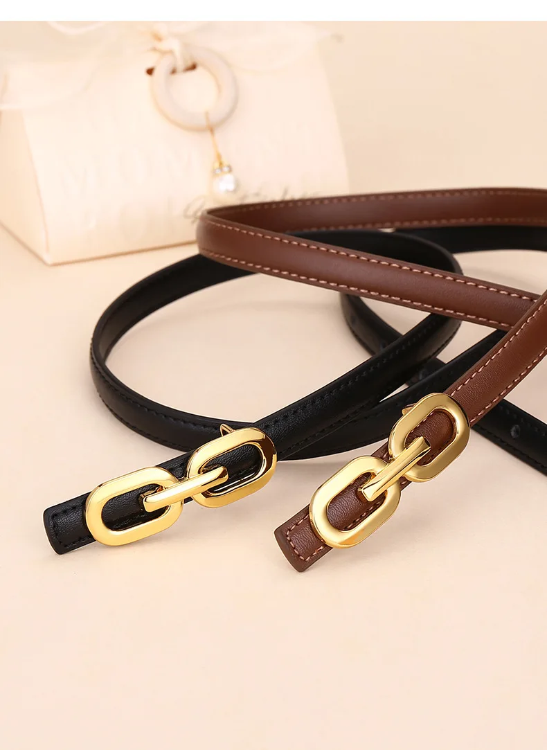 Hochwertiger Damengürtel; Feine und leichte Luxus-Modeaccessoires; Ledergürtel für Damen; Vielseitiger 8-förmiger Gürtel für – Detail 24