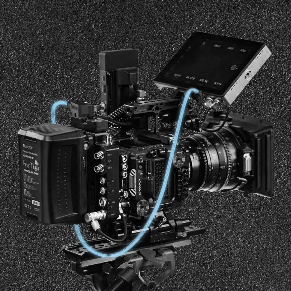 Alvin's Cables D-Tap to 12V DC 2.1mm Right Angle Power Cable for Blackmagic Video Assist, Atomos Shogun, SmallHD 702 Monitor (1.