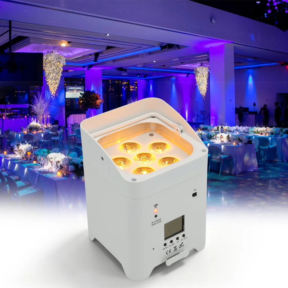 6x18W 6IN1 RGBAW+UV Par Light with Bag DMX Remote Control WiFi Par Light LED Stage Light for DJ Bar Party