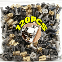 10/120PCS Hinge Nut Screw Cabinet Hinge Mounting Expansion Nut Kit Drawer Door Repair Fastener Furniture Hardware Accessories