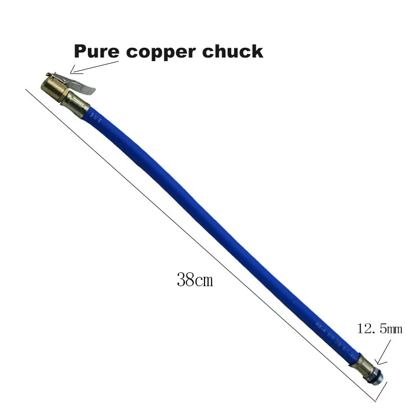 Car Tire Inflator Hose Pure Copper Chuck Air Pump Extension Tube Adapter Tyre Pressure Gun Inflation Hose Inflator Pipe 12.5mm