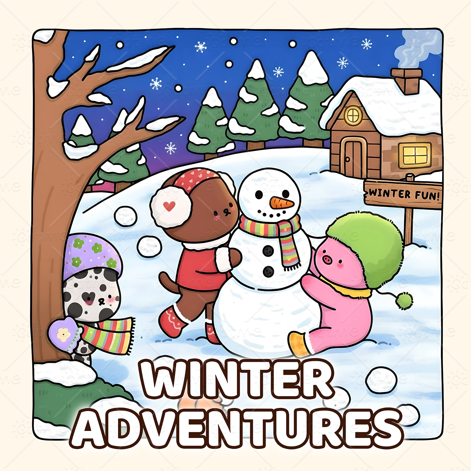 WINTER ADVENTURES Coloring Book for Adults Featuring Cute Cozy Daily Activities for Relaxation (Cozy Spaces Coloring)