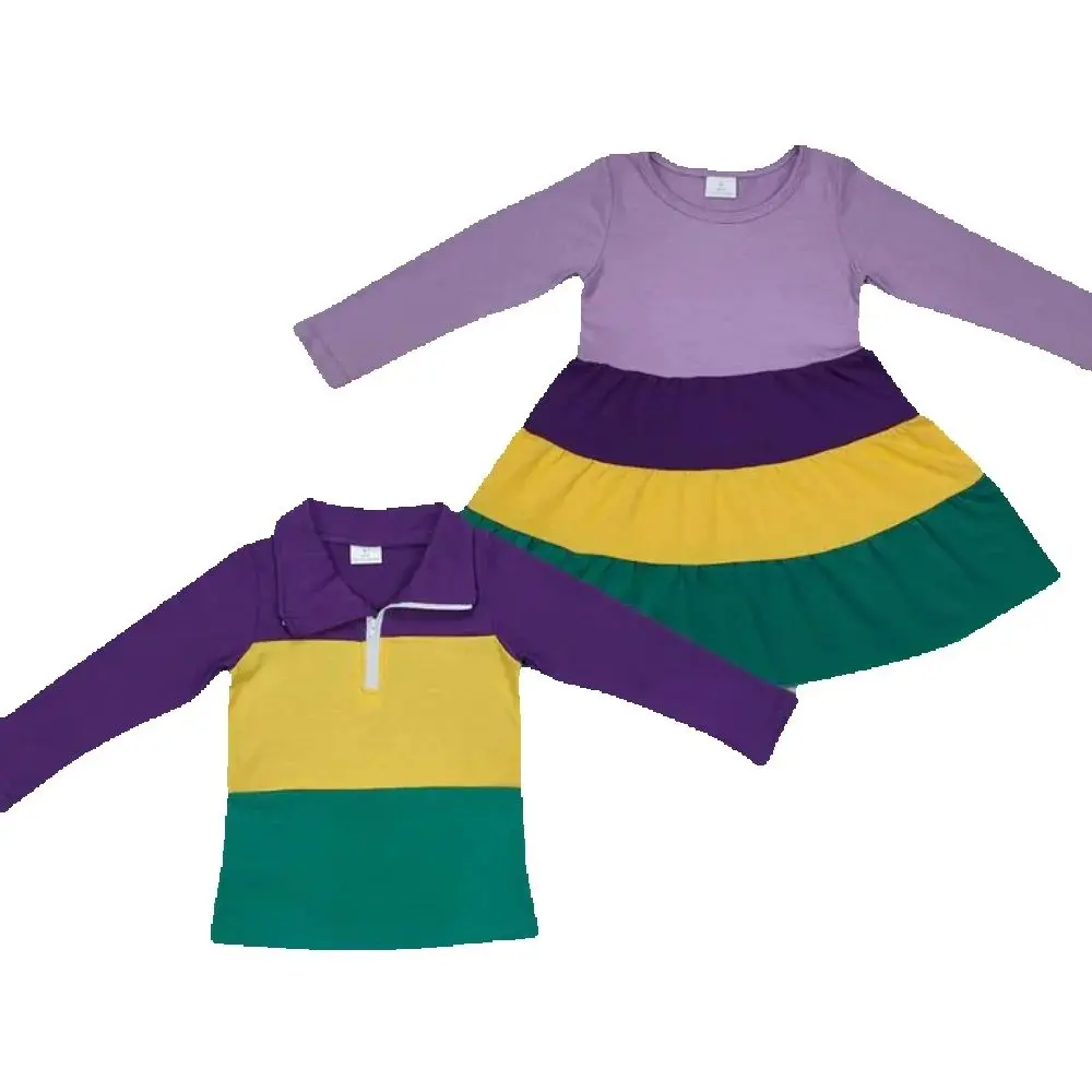 

Baby kids clothing Sibling summer girls and boys Sibling Boys Baby Girls Mardi Gras Purple Shirts Dresses