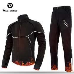 WEST BIKING Winter Pants Jerseys Suit Men's Cycling Outfit Fleece Warm MTB Jacket Sportwear Ropa Ciclismo Thermal Sport Gear