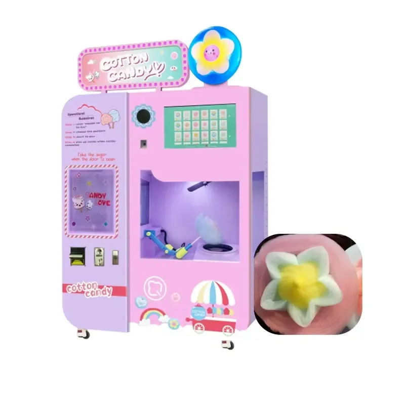 2024 Hot Sale Commercial Cotton Candy Machine Full Automatic Cotton Candy Vending Machine for Sale