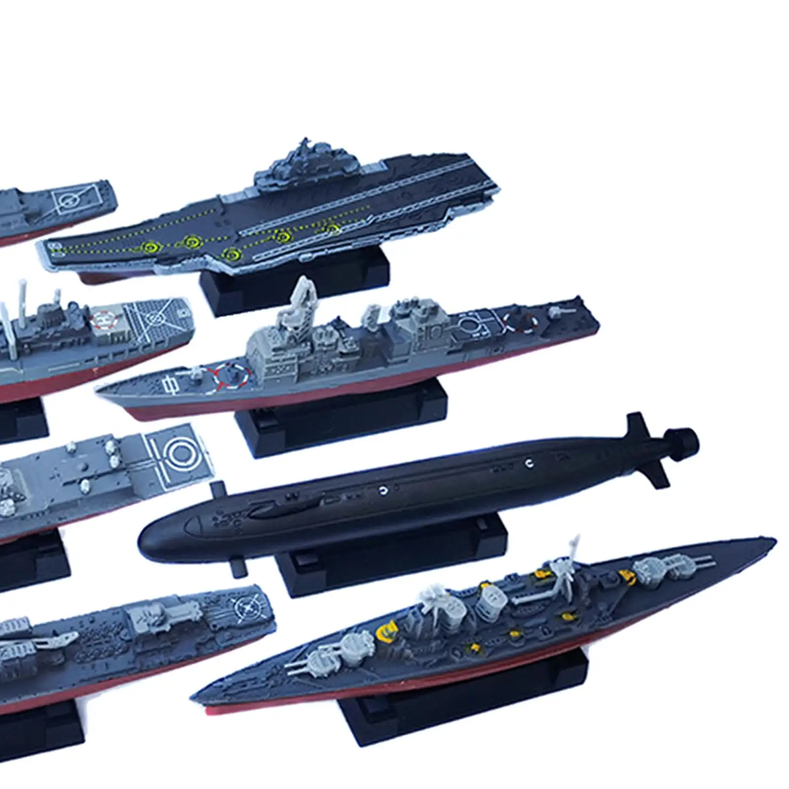 8 Pieces 4D Assembled Ship Model, Aircraft Model Collection Toys Playset, Warship Model Toy for Adults Children Birthday Gifts