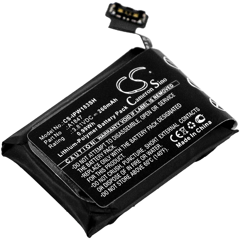 

Li-Polymer Smartwatch Battery for Apple, 3.81V 260mAh, Compatible Models: Watch Series 3 GPS 38mm,Watch Series 3 38mm,A1860
