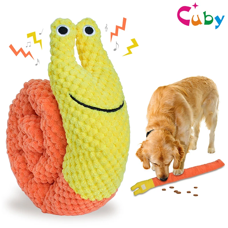 CUBY Interactive Dog Puzzle Snails Plush Toys Encourage Natural Foraging Skills Portable Nonslip Pet Snuffle Mat Slow Feeder