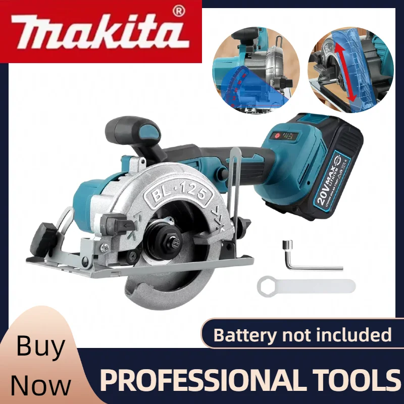 

Беспроводная электрическая циркулярная пила Makita 5 дюймов, бесщеточная, ручная, многофункциональная, для резки дерева и металла, электроинструмент для аккумулятора 20В