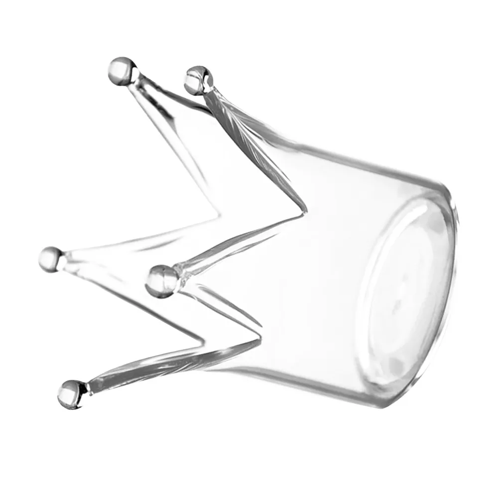 1Pcs Creative Crown Shaped Glass Holder Home Decoration Romantic Candlestick Table Centerpiece Dining Room Living Room