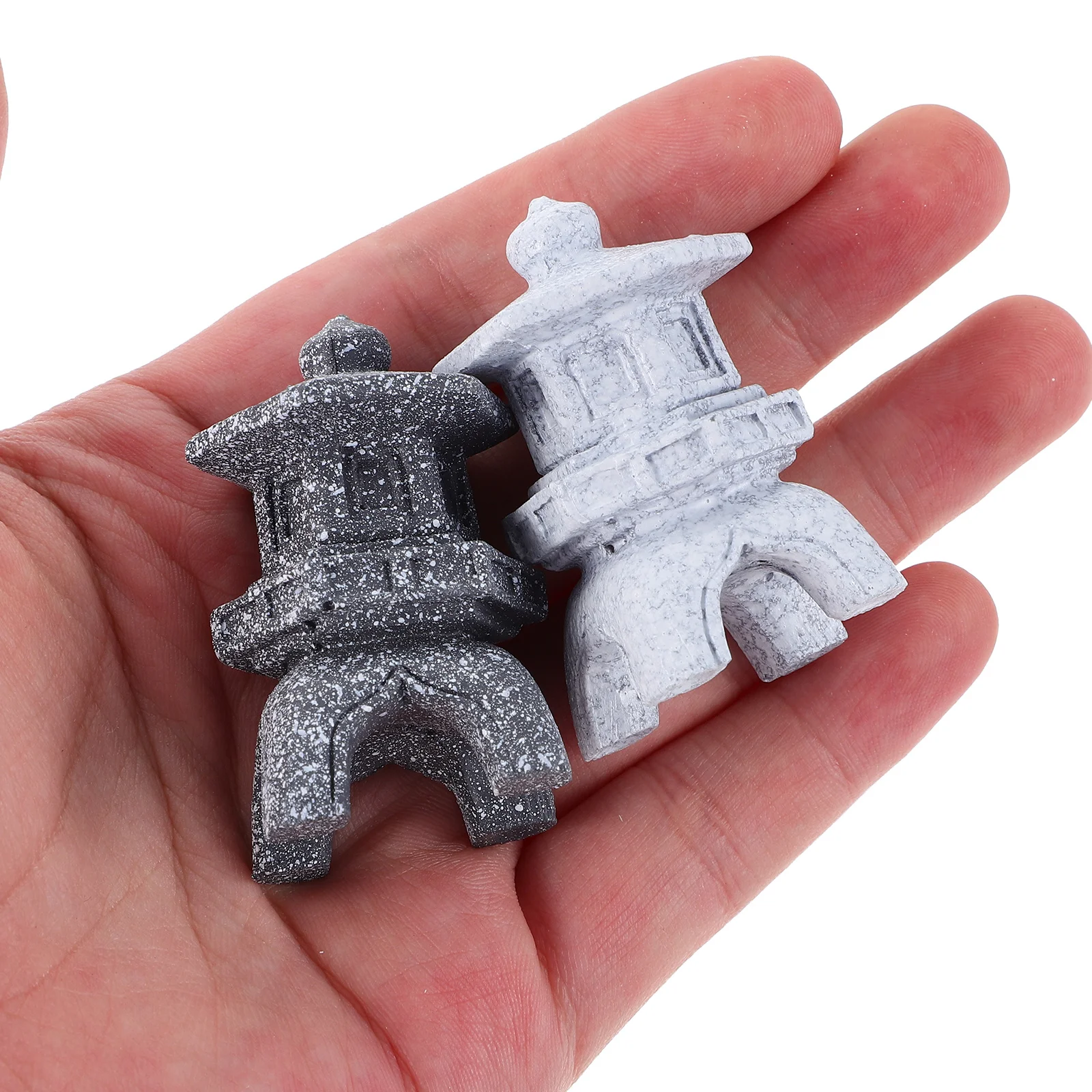 

8 шт., мини-статуя пагоды из смолы в винтажном стиле, бонсай, садовый декор, маленький двор, украшение, микропейзаж, павильон, украшение