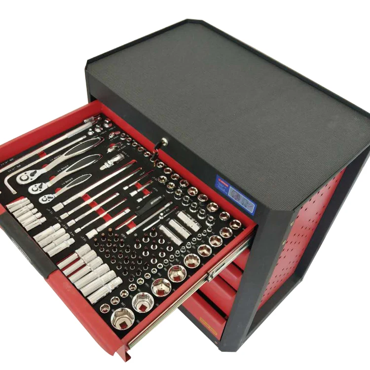 Tool Box with Hand Tool Sets for Garage Storage Tool Roller Cabinet Trolley Box