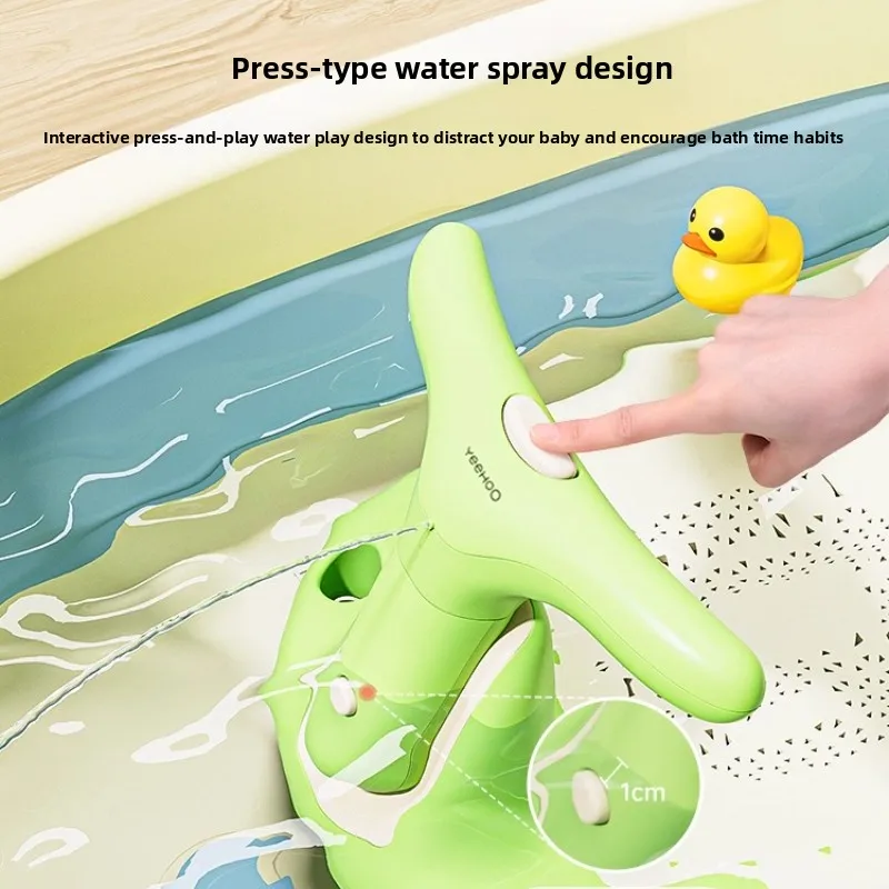 مقعد حمام للأطفال للأطفال من عمر 6 أشهر فما فوق، كرسي حمام ثابت للأطفال الصغار مع رذاذ ماء من النوع المضغوط، مقعد أطفال قابل للتعديل لأكواب الشفط #2