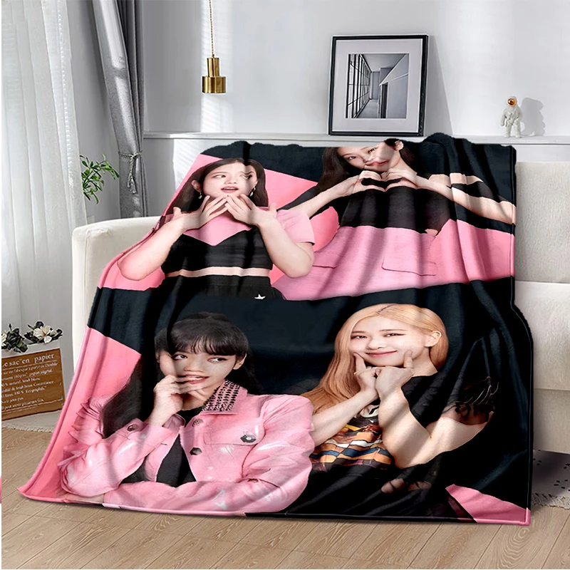 Korean Jump Group Singer JISOO JENNIE ROSÉ LISA Super Soft Blanket,Warm Cozy Blanket for Sofa,Bedroom,Living Room,Travel,Camping
