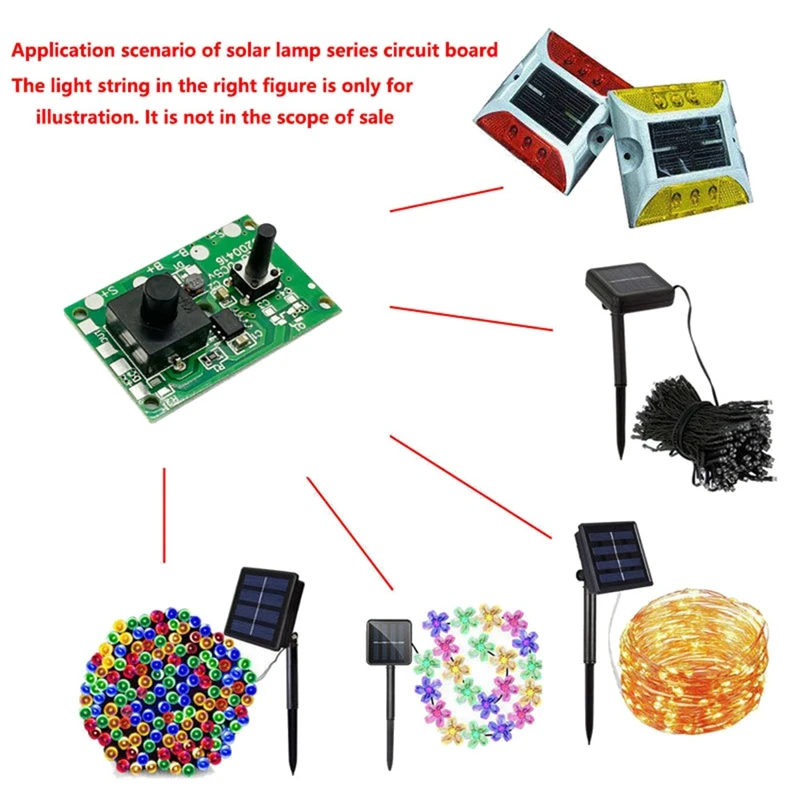 1.2V Solar Lamp String Control Board Circuit Board With Switch Solar Street Light Control Panel Controller Module