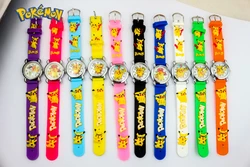 Pokemon Cartoon Pikachu Children's Silicone Watch Anime Characters Girls Boys Cute Electronic Quartz Wristwatch Children's Gift