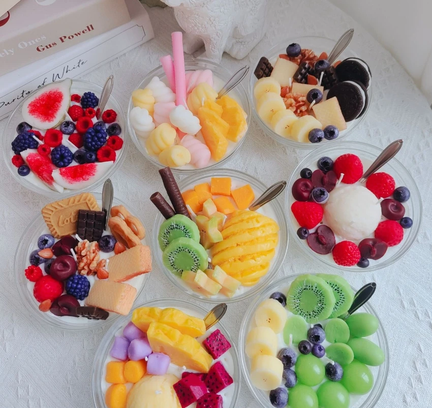 

VBSKQPD96R Фруктовый йогурт, креативное мороженое, орехи, ароматерапевтические свечи, имитация хлопья ручной работы, орнамент