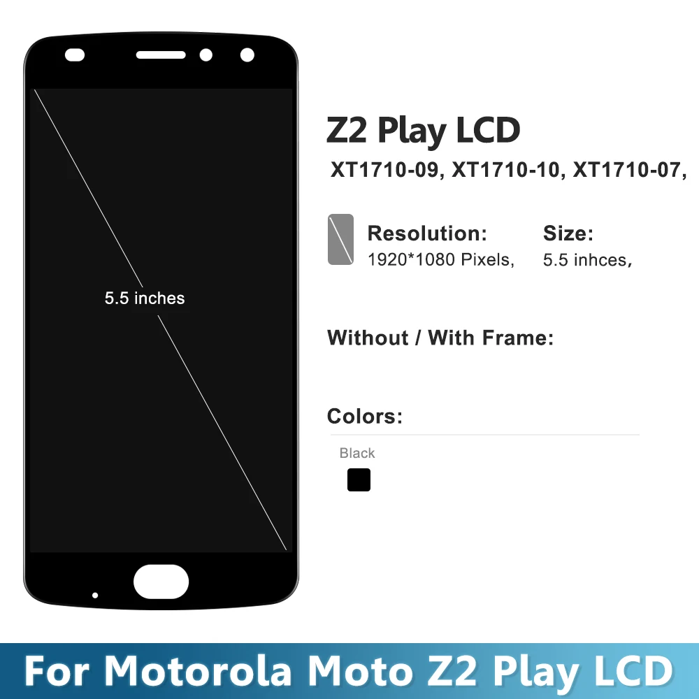 Imagem -02 - Tela Lcd Amoled para Motorola Moto z2 Play 55 Polegadas Touch Screen Digitalizador Assembly Xt171002 Xt1710-06 Xt1710